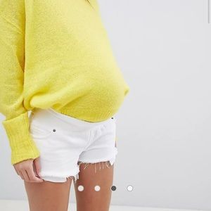 Asos Maternity White Jean Shorts